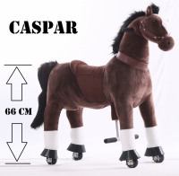 Kids-Horse "Caspar" Schaukelpferd auf Rolle, dunkel mit weißer Flamme und Huf