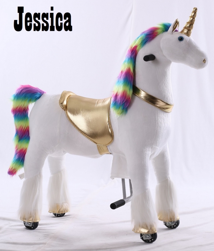 Kids-Horse "Jessica" Schaukelpferd auf Rolle, Rainbow UniCorn